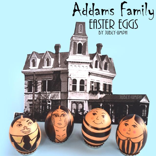 addams family easter eggs- how to guide and template