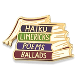 Haiku Limerick Poems Ballads Book Lapel Pin