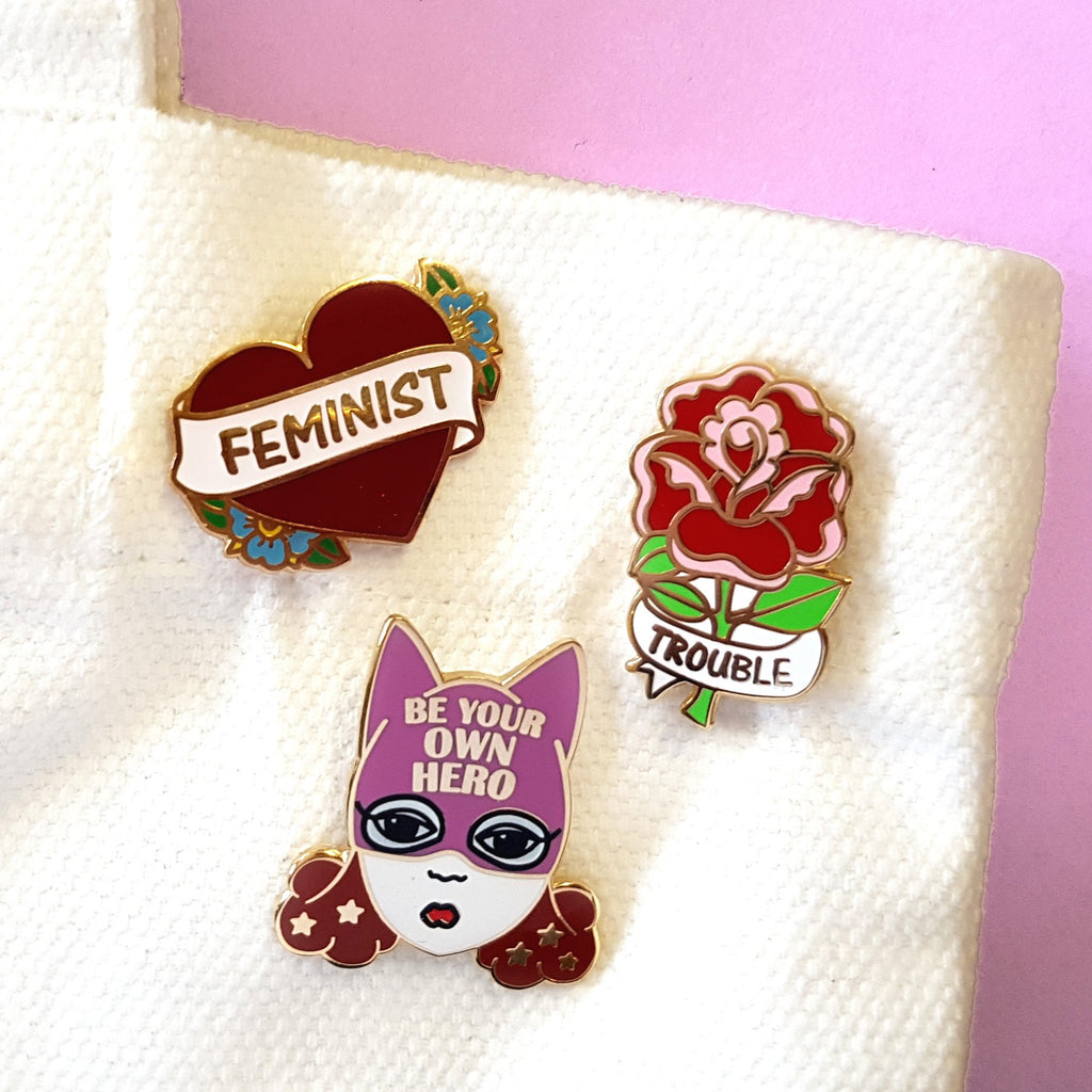 BE YOUR OWN HERO! New feminist lapel pins