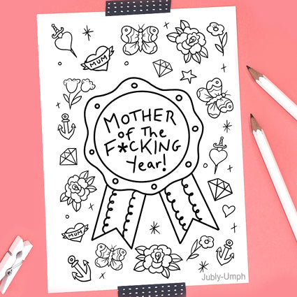Mother Of The Year FREE Colouring Sheet!