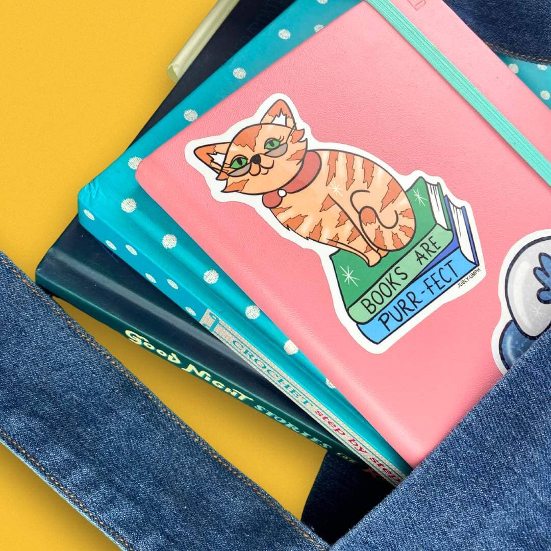Books Are Purr-Fect Sticker – Jubly-Umph Originals