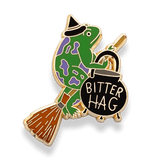 Bitter hag frog on broom pin
