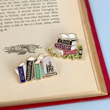Gothic Paranormal Horror Book Stack Lapel Pin