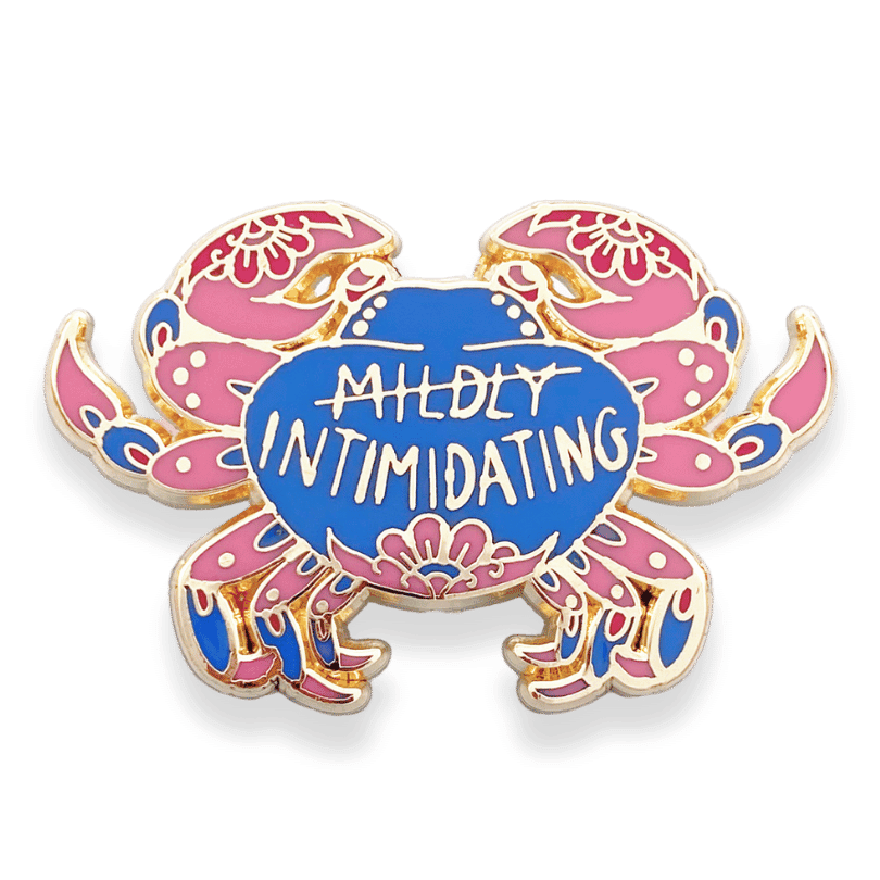 Mildly intimidating crab pin