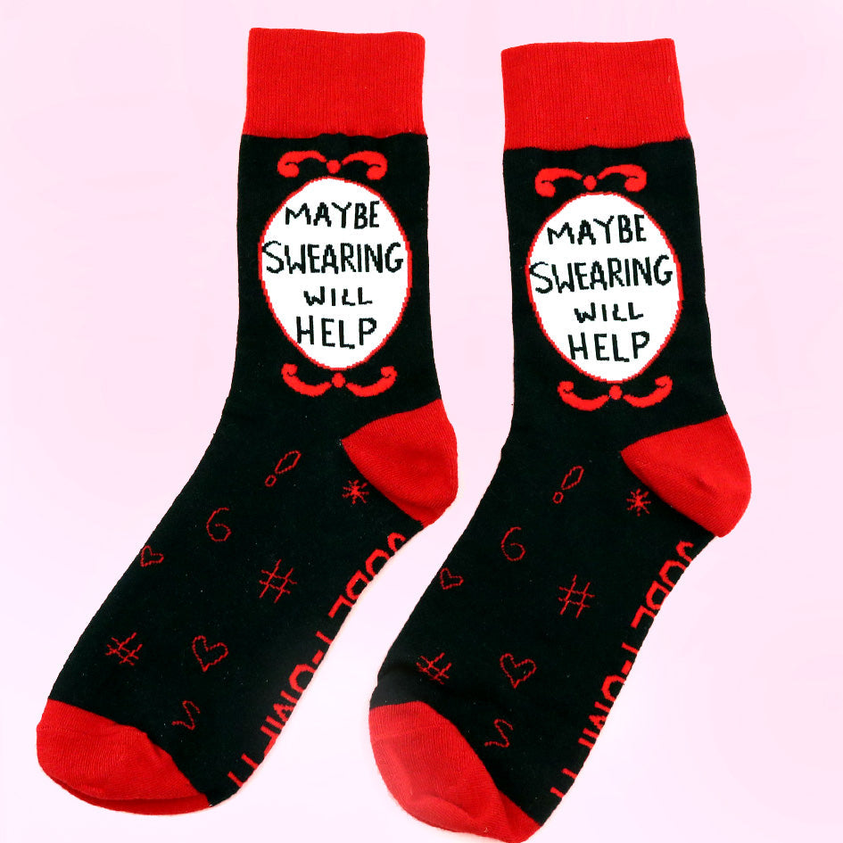 Maybe Swearing Will Help Socks - Unisex Medium – Jubly-Umph Originals