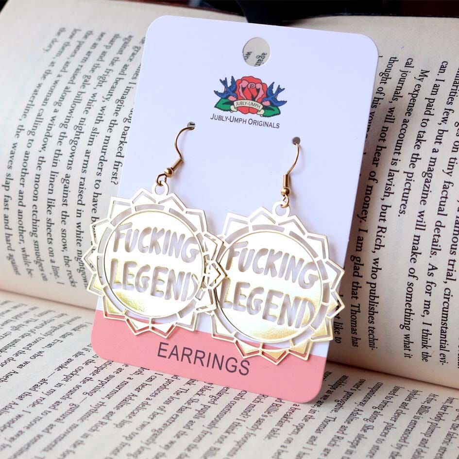 Fucking-Legend-Brass-Dangle-Earrings